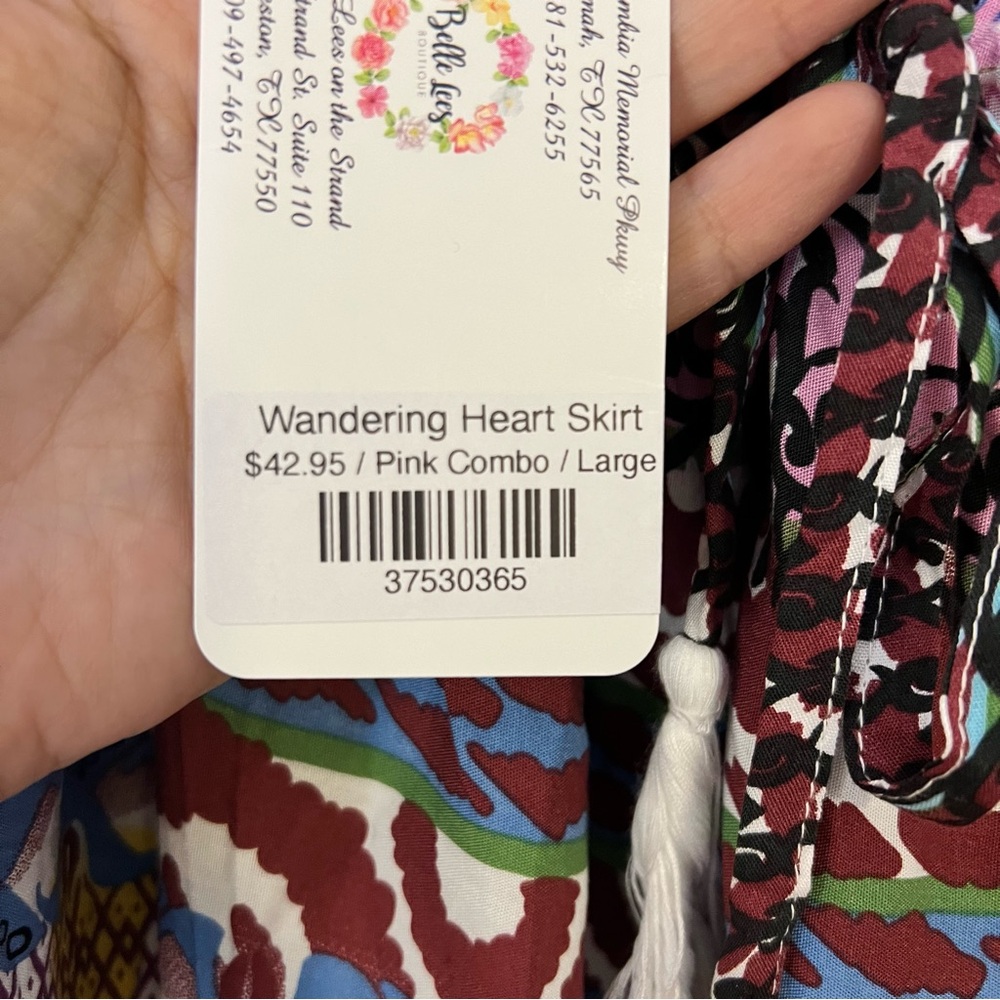NWT White Birch Colorful Patterned Abstract Rayon Maxi Skirt W Pockets Sz L - Picture 5 of 6